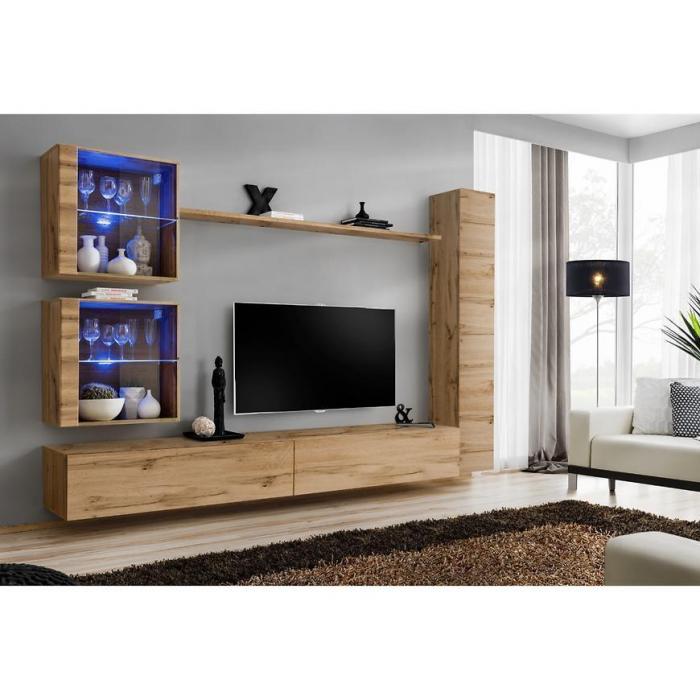 Meblościanka Switch XVIII szkło + LED Wotan