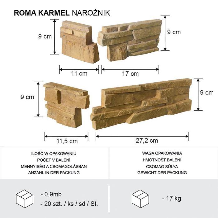 Kamień Betonowy Roma Caramel Narożnik