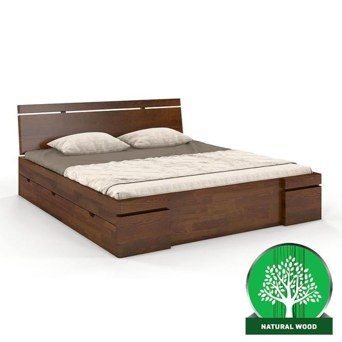 Łóżko sosnowe Skandica Sparta maxi+sz 160X200 orzech