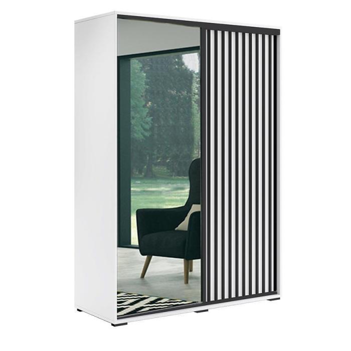 Szafa Atena biały/lamela czarna 150x215x62