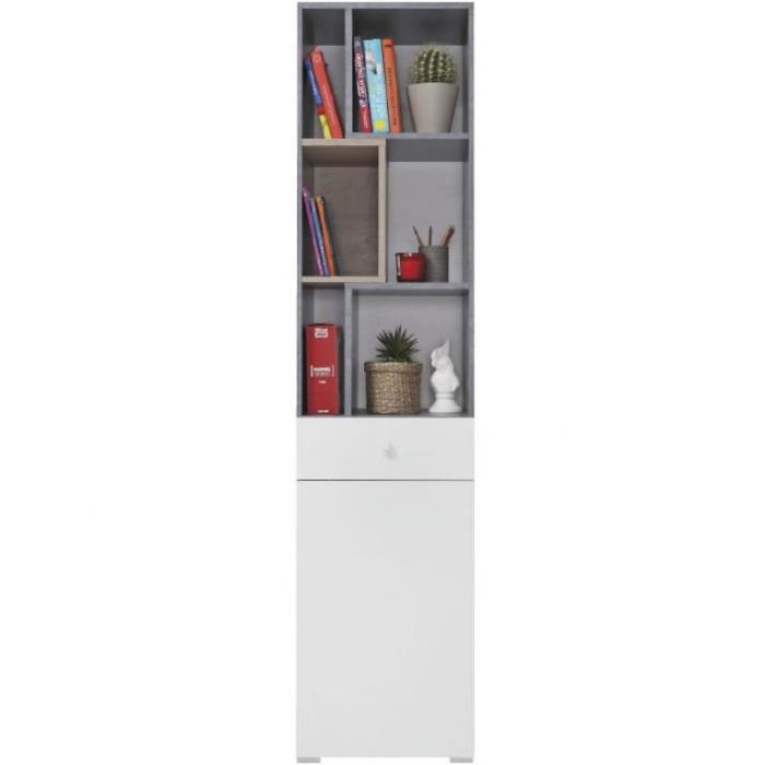 Regał Sigma 45 SI8 beton/biały/dąb