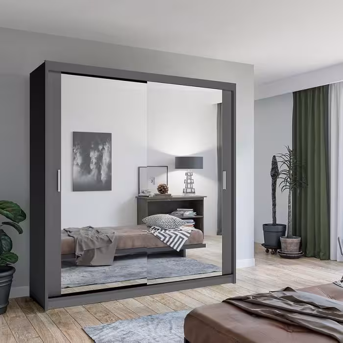 Szafa Lux 203 Szara + 2 x Lustro