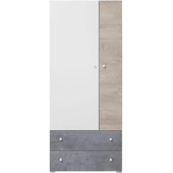 Szafa Sigma 80 SI3 beton/biały/dąb