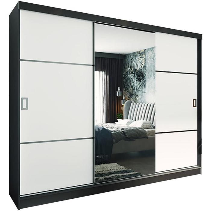 Szafa Retro 200 3L grafit/ front biały