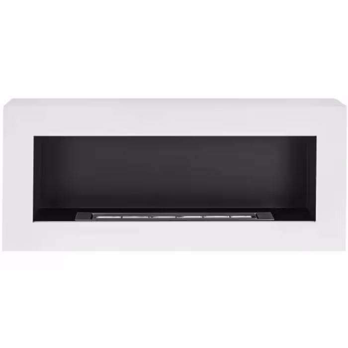 Biokominek 900x400 Box z szybą biały strukturalny