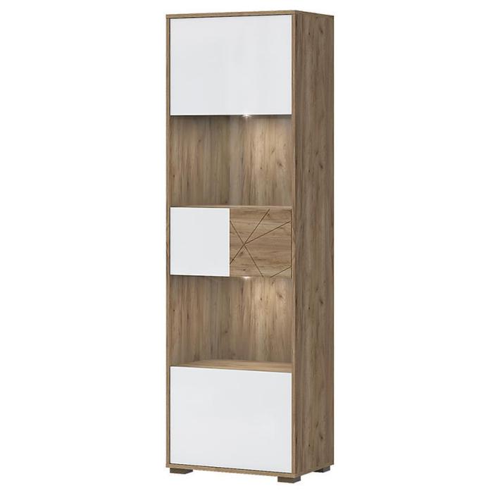 Witryna Stela-V1S tobacco/crystal white