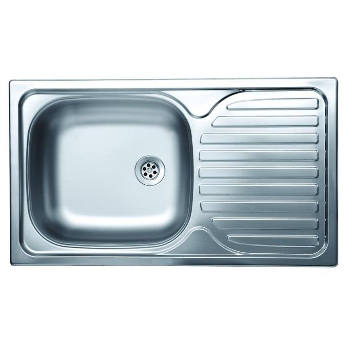 Zlewozmywak stalowy jednokomorowy N-140 1K 435/760 wpuszczany plus syfon