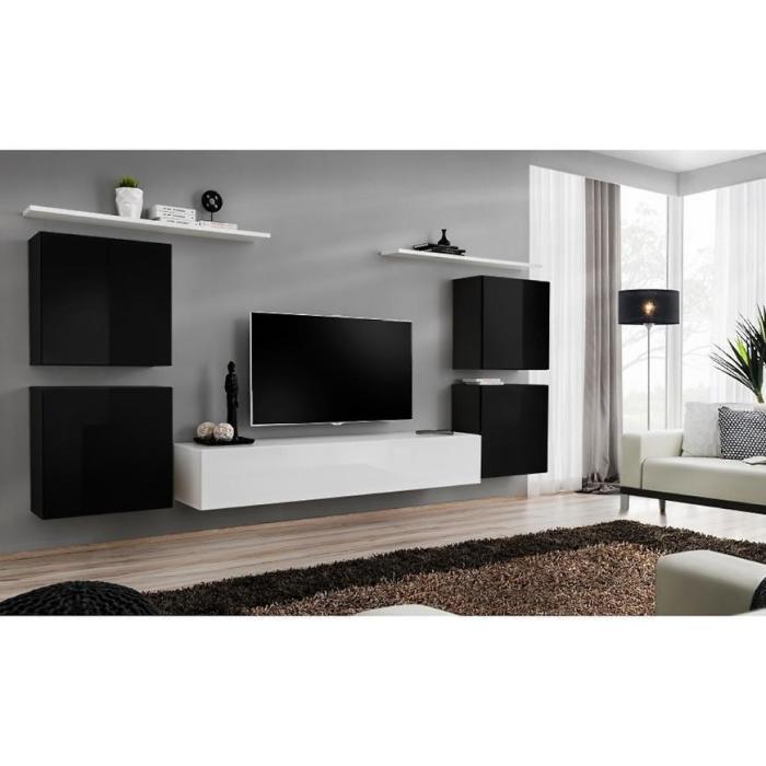 Meblościanka Switch IV Czarny/Biały