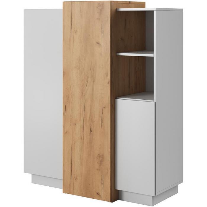 Komoda 3d E Biały/Dąb Craft Złoty