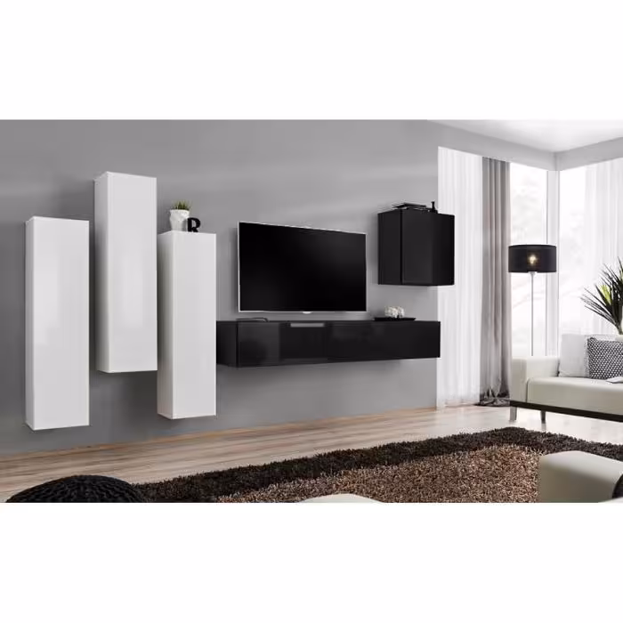 Meblościanka Switch III Biały/Czarny