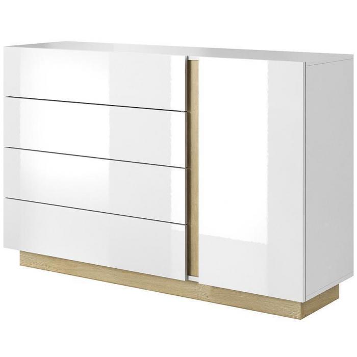 Komoda Arco D4S biały+dąb grandson