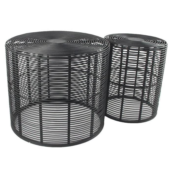 Stolik kawowy BULAN RATTAN 60 czarny