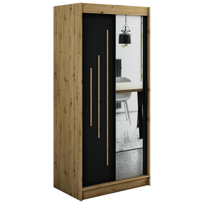 Szafa Halifax Y2 100 Dąb Artisan/Czarny/Lustro