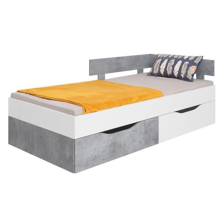 Łóżko Sigma Si15 Biały Lux/Beton