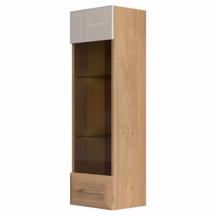 Witryna wisząca Gala VK35-1KS/GL pacific walnut/beige