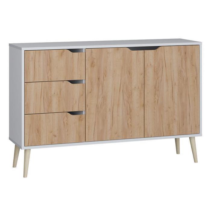 Komoda Agnar 3s2d D.Craft Złoty/Biały