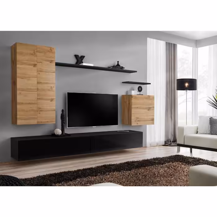 Meblościanka Switch II Wotan/Czarny