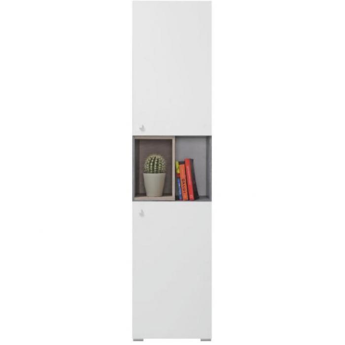 Regał Sigma 45 SI5 beton/biały/dąb
