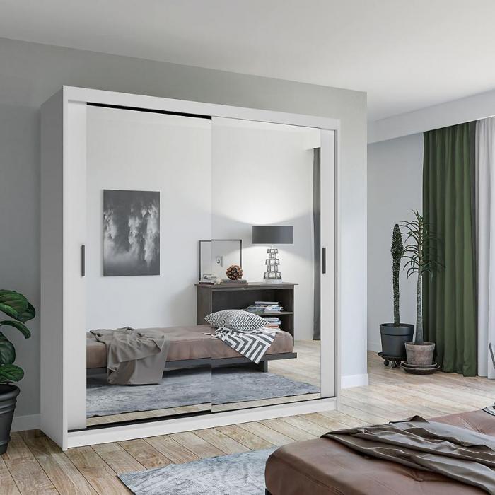 Szafa Lux 203 Biała + 2 x Lustro