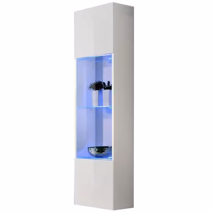 Witryna Fly 42+Szkło Biały+LED