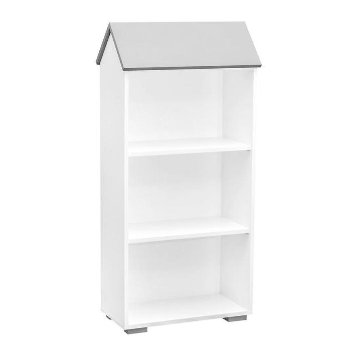 Regał Bb02 3p Biały plus Popiel