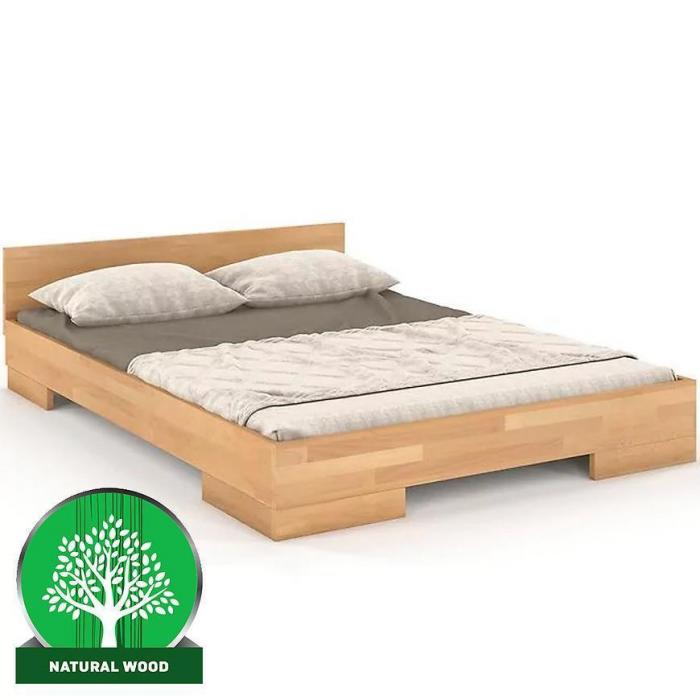 Łóżko drewniane bukowe Skandica Spectrum niskie 200x200 naturalny