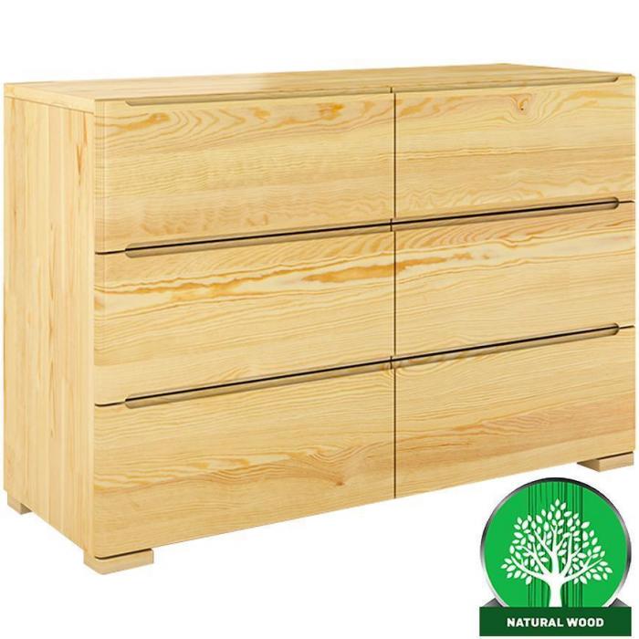 Komoda Drewniana Sosnowa 6s Skandica Sparta Naturalny