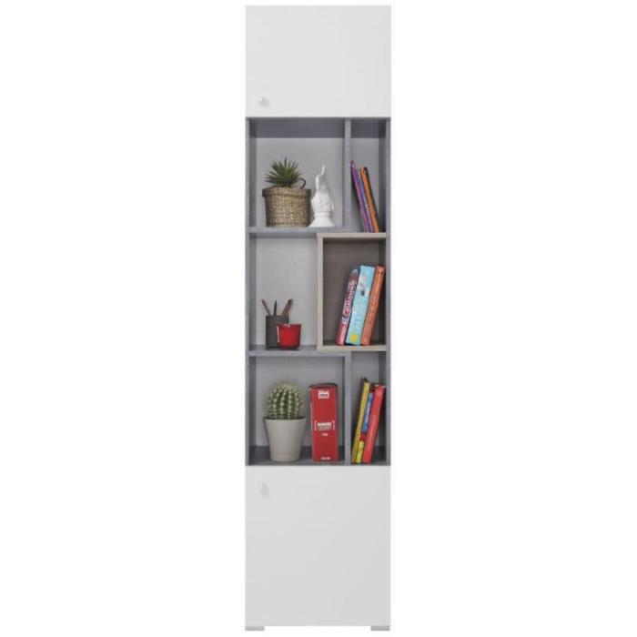 Regał Sigma 45 SI6 beton/biały/dąb