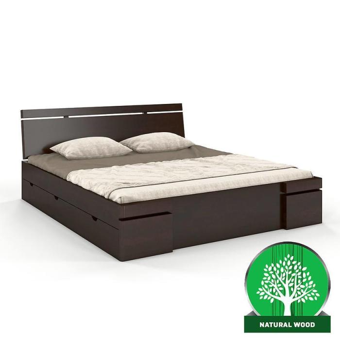 Łóżko sosnowe Skandica Sparta maxi+sz 140X200 palisander