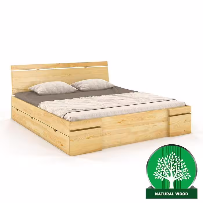Łóżko sosnowe Skandica Sparta maxi+sz 160X200 naturalny