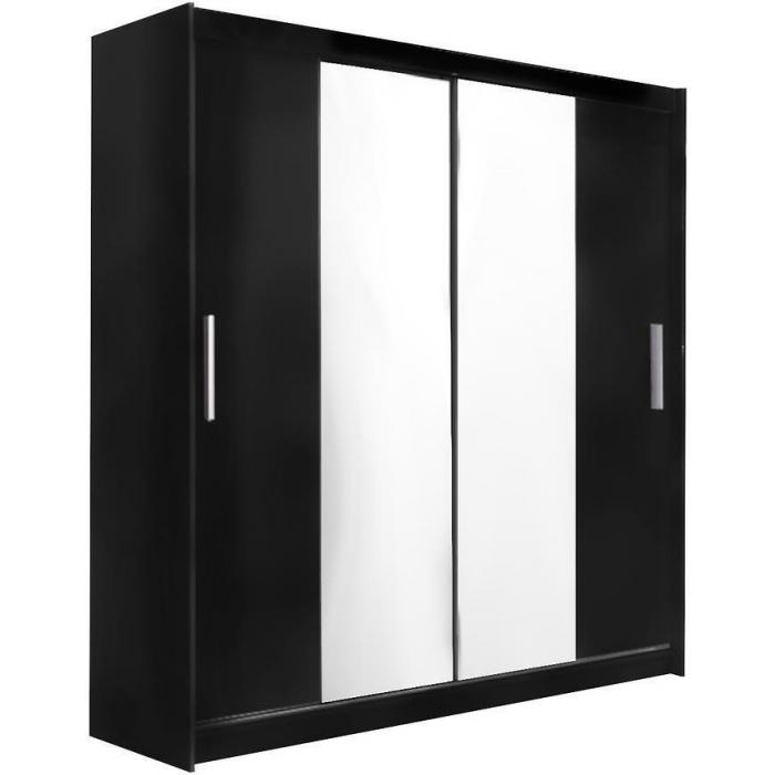 Szafa Ola 200cm Czarna/Lustro
