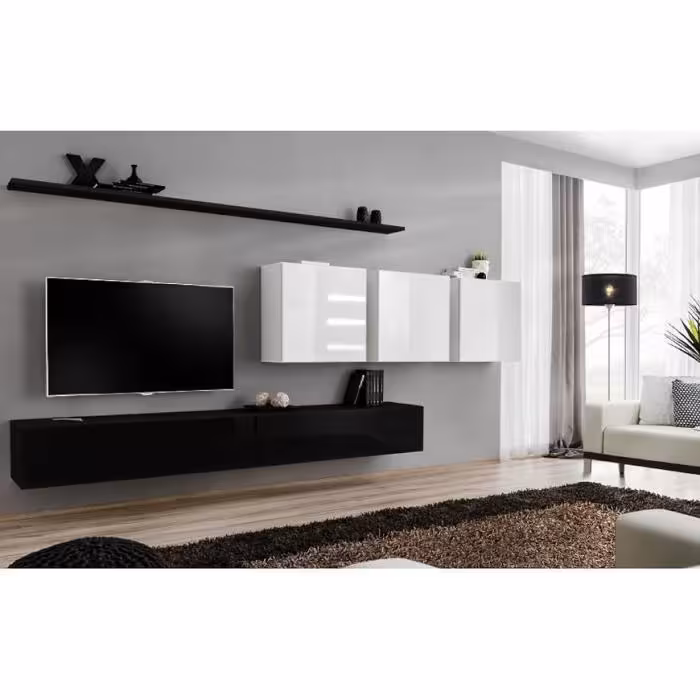 Meblościanka Switch VII Czarny/Biały