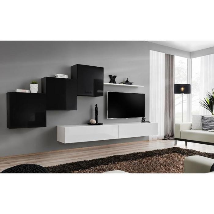 Meblościanka Switch X Czarny/Biały