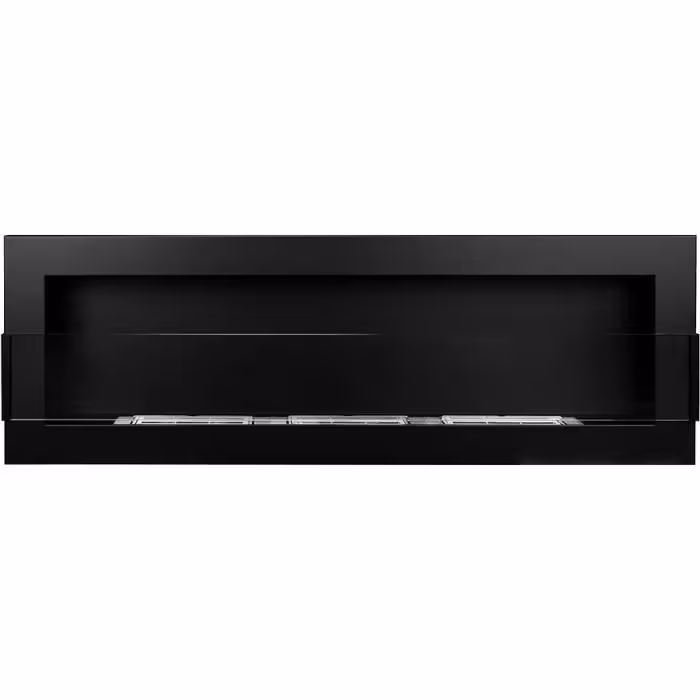 Biokominek 1200x400 z szybą czarny strukturalny