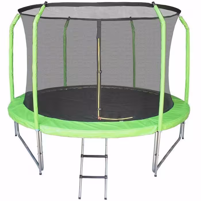 Trampolina Comfort z drabinką 244cm zielona
