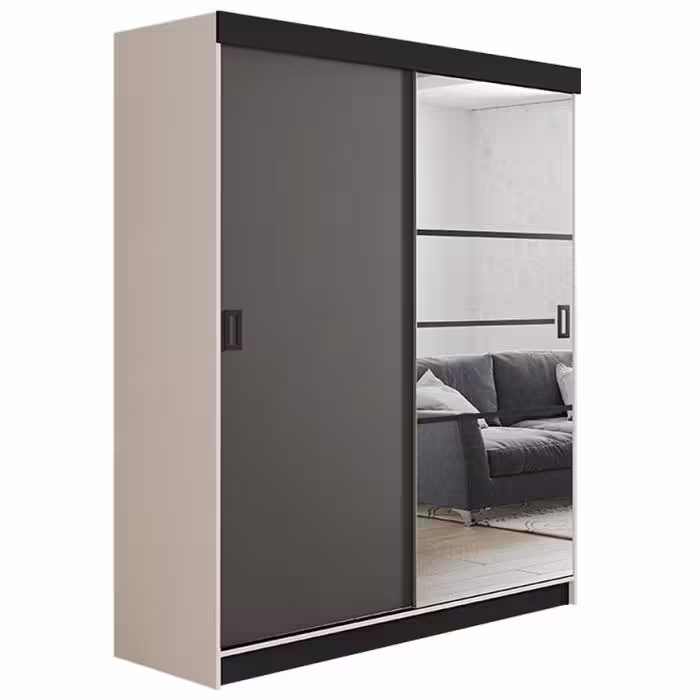 Szafa Retro 138 6L biała / front grafit