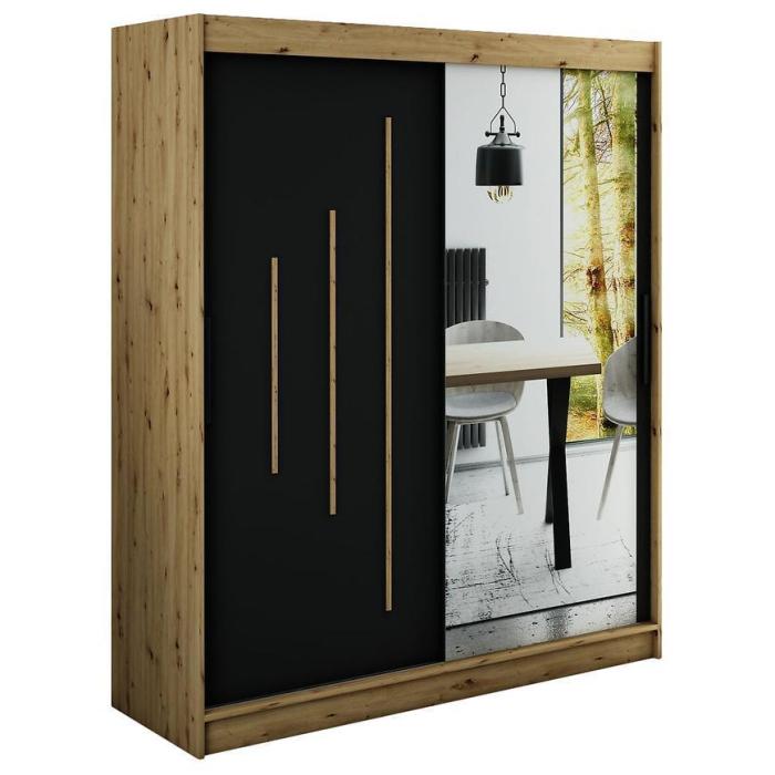 Szafa Halifax Y2 180 Dąb Artisan/Czarny/Lustro