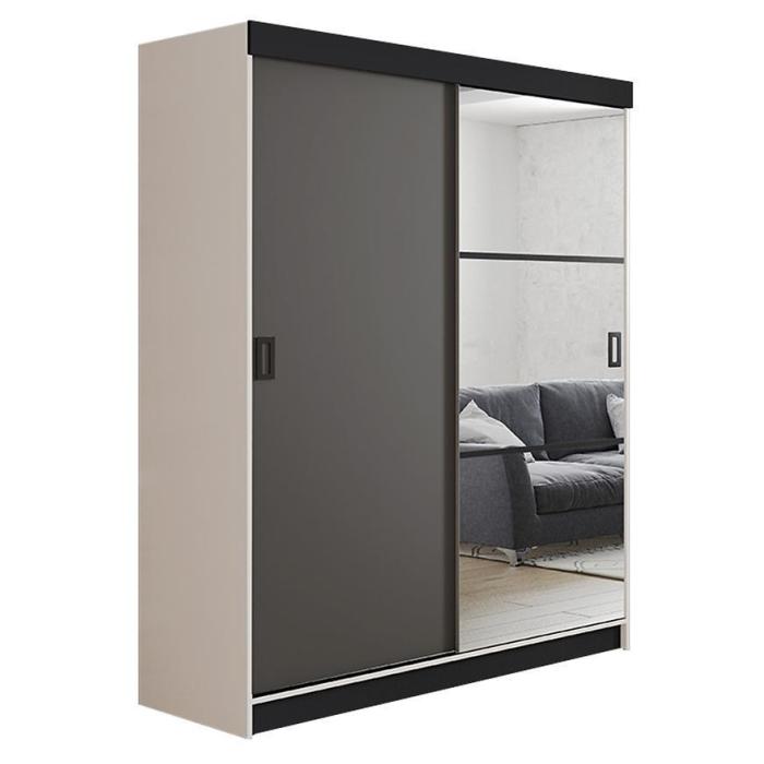 Szafa Retro 138 5L biała / front grafit