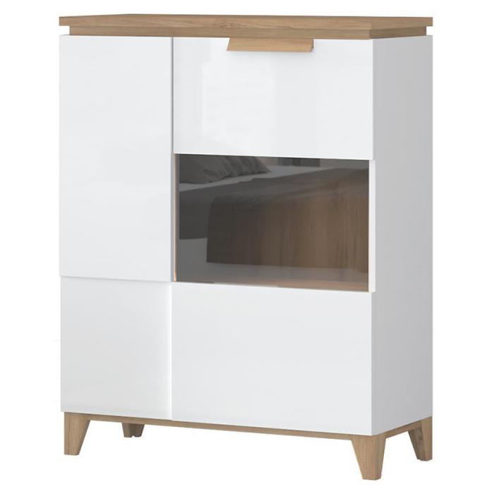Witryna Brio K2S pacific walnut/crystal white