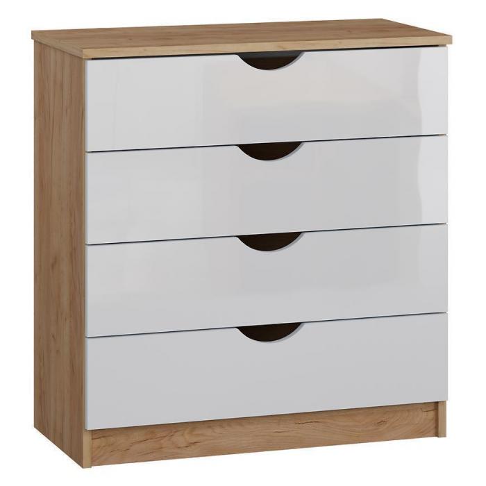 Komoda Tymeo 4s D.Craft Złoty/Biały Połysk
