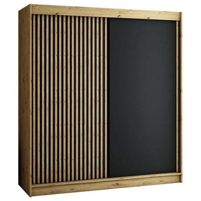 Szafa Lamelo 200 Dąb Artisan/Czarny
