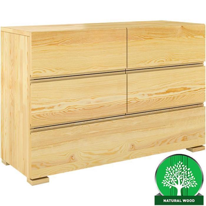 Komoda Drewniana Sosnowa 5s Skandica Vestre Naturalny