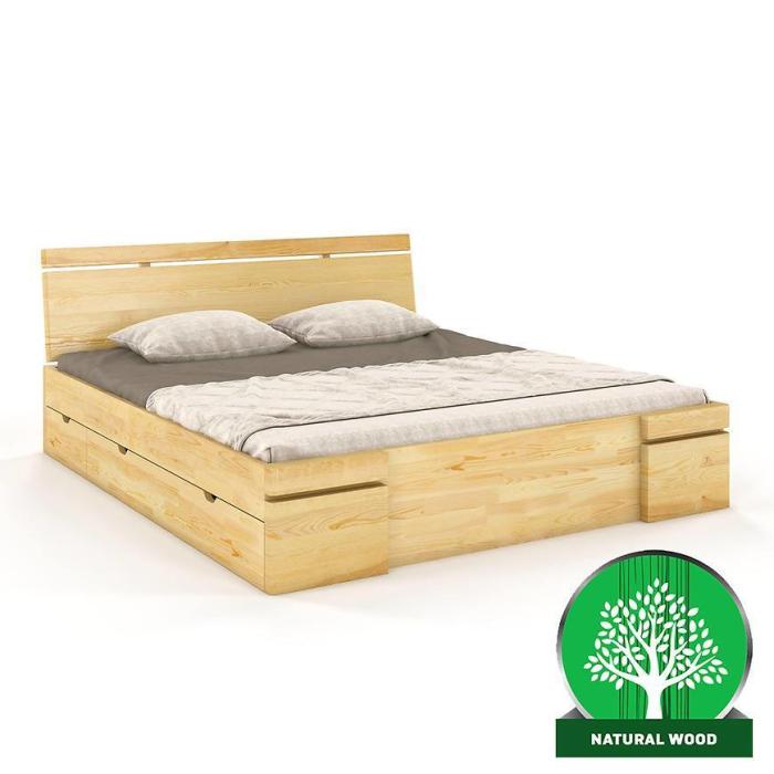 Łóżko sosnowe Skandica Sparta maxi+sz 140X200 naturalny