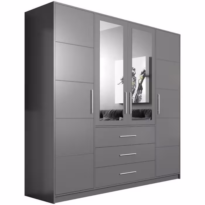 Szafa Bali D4 grafit/lustro