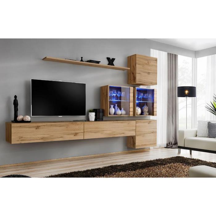 Meblościanka Switch XIX szkło + LED Wotan