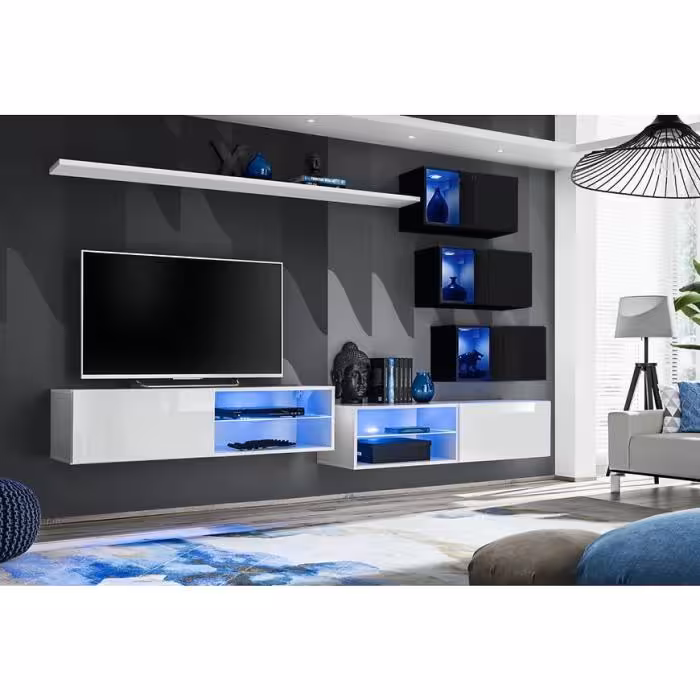 Meblościanka Switch Xxiv Biały/Czarny