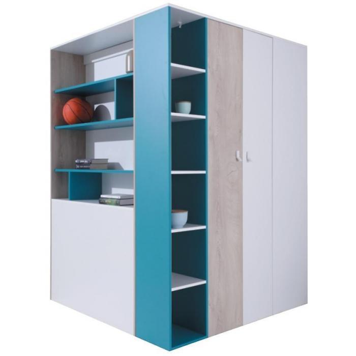 Szafa Planet PL1 L/P 135 cm biały/dąb/morski