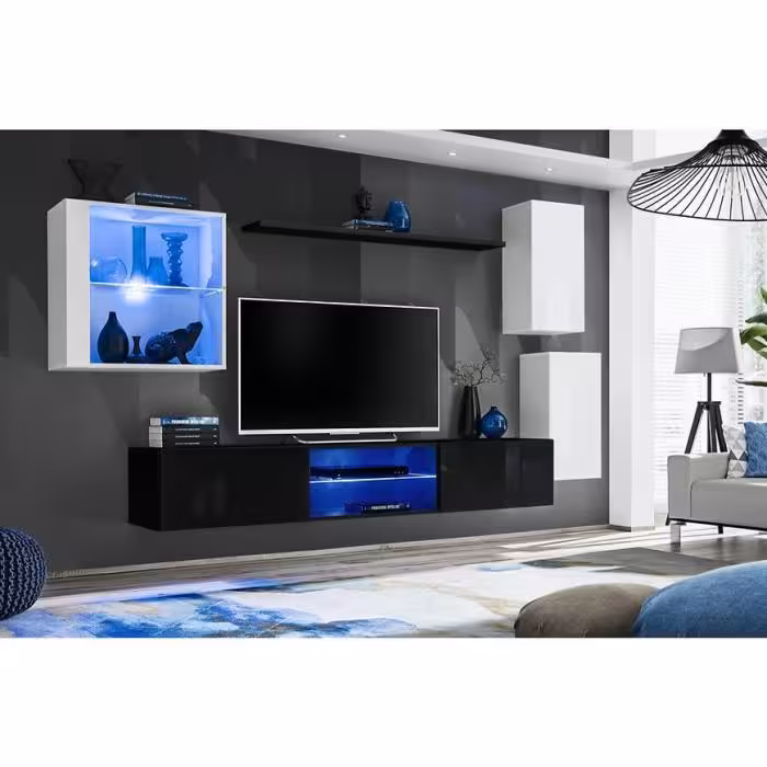 Meblościanka Switch Xxiii Biały/Czarny