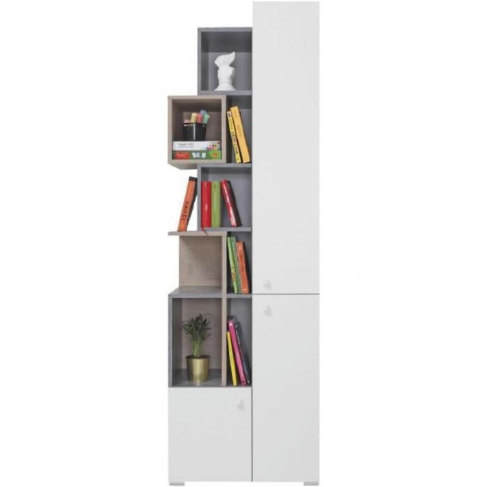 Regał Sigma 60 SI4 beton/biały/dąb