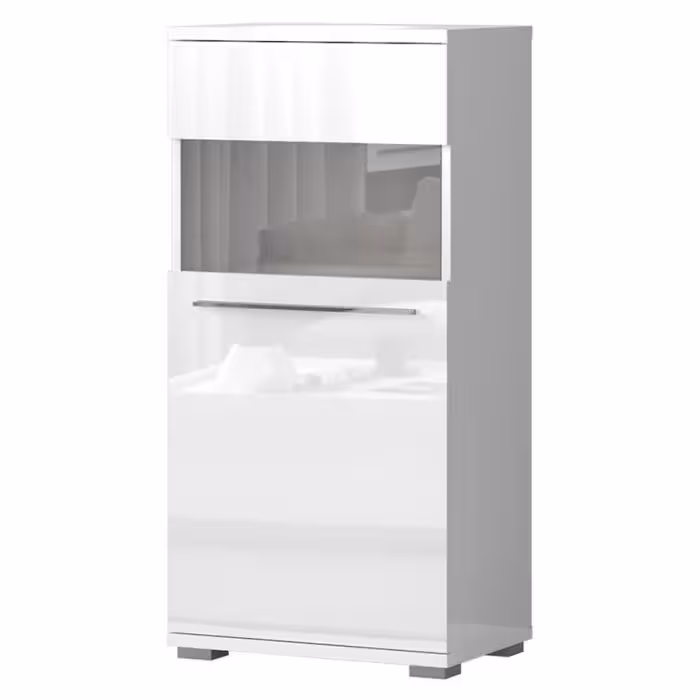 Witryna Piano V60-1KSV/PN-70/KA/70 crystal white